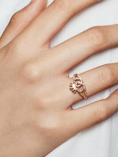 FINAL SALE - Crown & Interwined Hearts Ring
