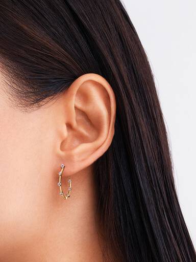 Pandora Era Lab-Grown Diamond Station Hoop Earrings