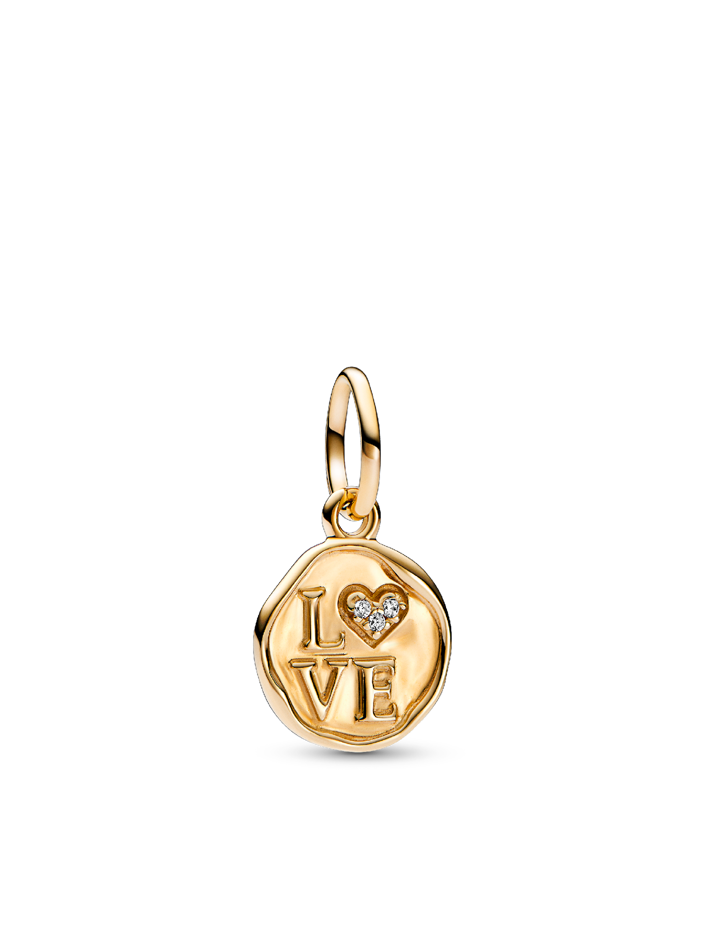 Женский шарм Pandora Sparkling Love Stamp Dangle Charm, цвет: Золотой — фото 1