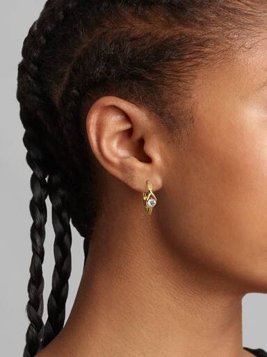FINAL SALE - Pandora Infinite 14k Gold Lab-grown Diamond Hoop Earrings