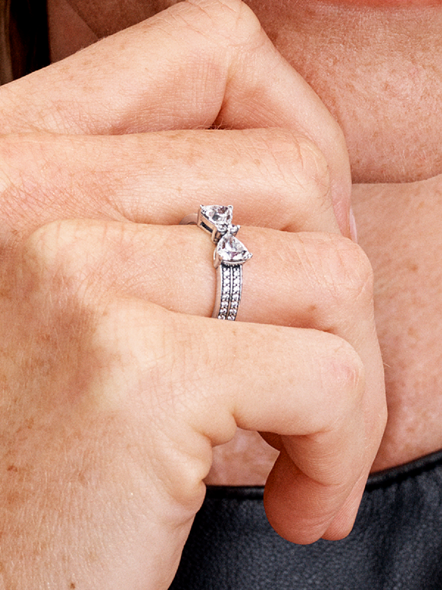 Женское кольцо Pandora Sparkling Bow Double-row, Sterling silver, цвет: Серебро — фото 3
