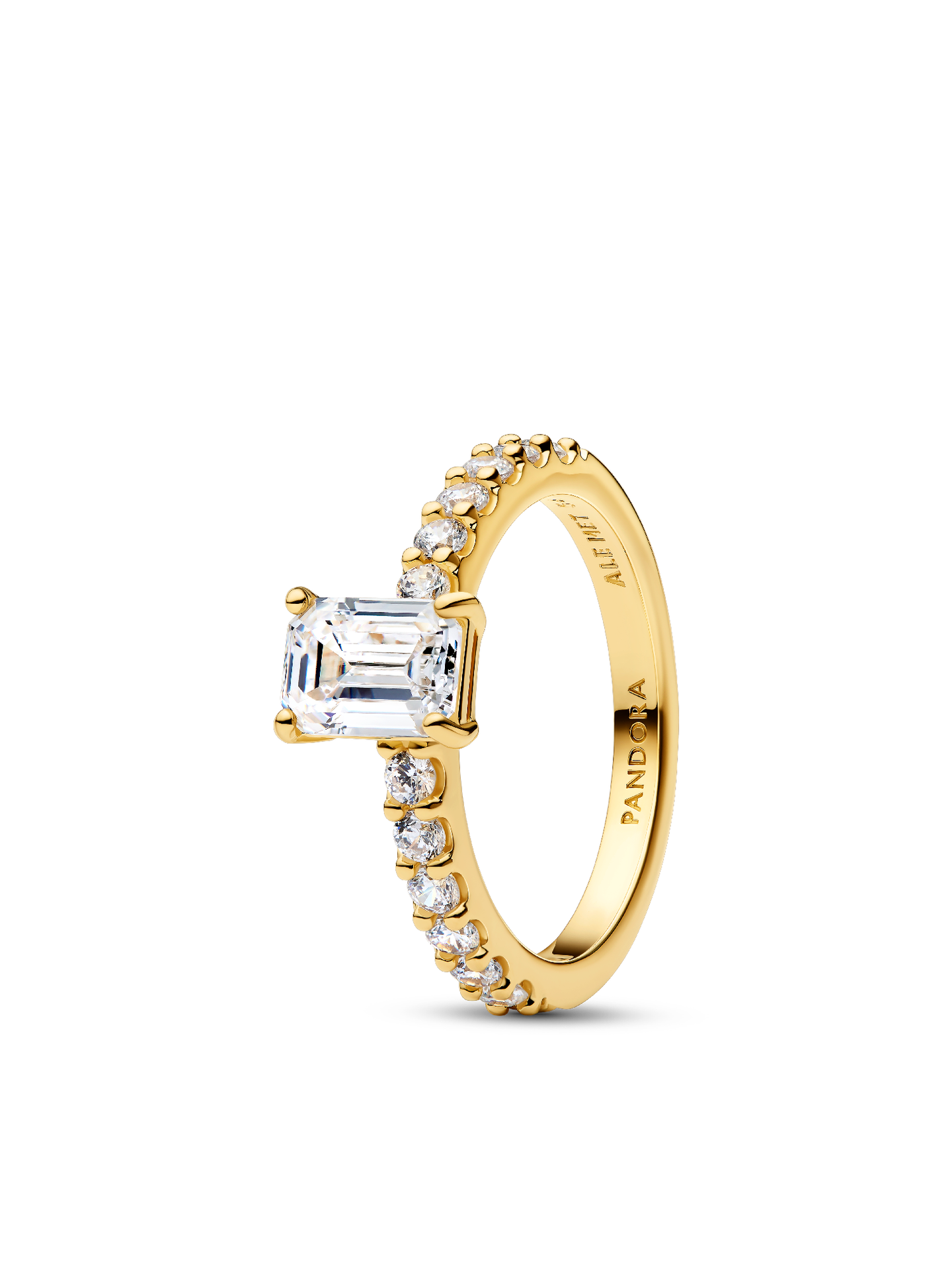 Женские украшения Pandora Rectangular Sparkling Halo Ring, Gold plated, цвет: Позолоченный — фото 1