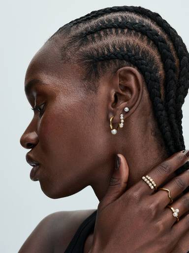 FINAL SALE - Treated Freshwater Cultured Pearl Hoop Earrings