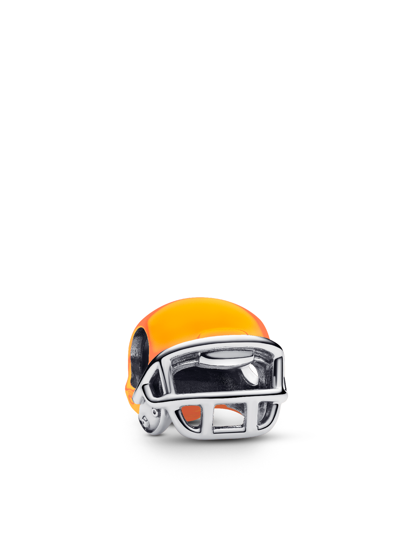 Женский шарм Pandora Orange Football Helmet Charm, цвет: Серебро