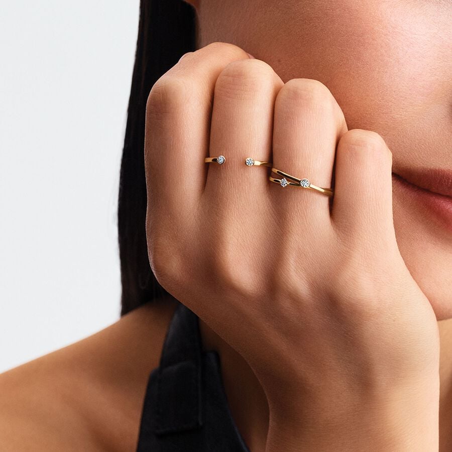 Era Lab Pandora Era Lab-Grown Diamond Crossover Ring | Gold | Pandora US