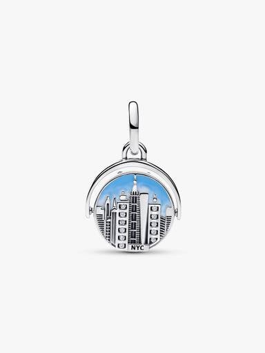 Spinnable New York Skyline Dangle Charm
