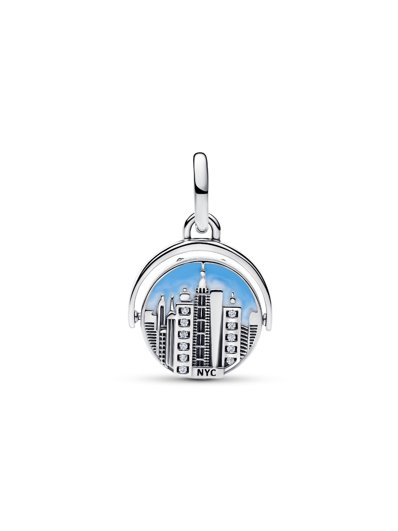 Spinnable New York Skyline Dangle Charm