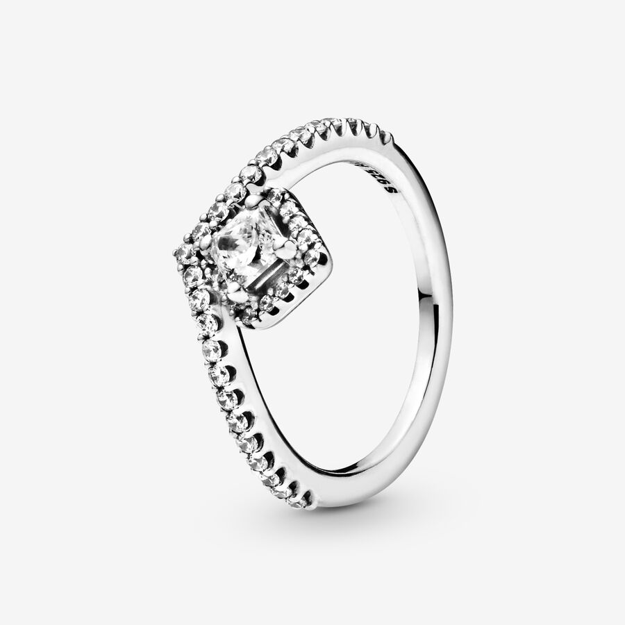 FINAL SALE - Square Sparkle Wishbone Ring image number 0