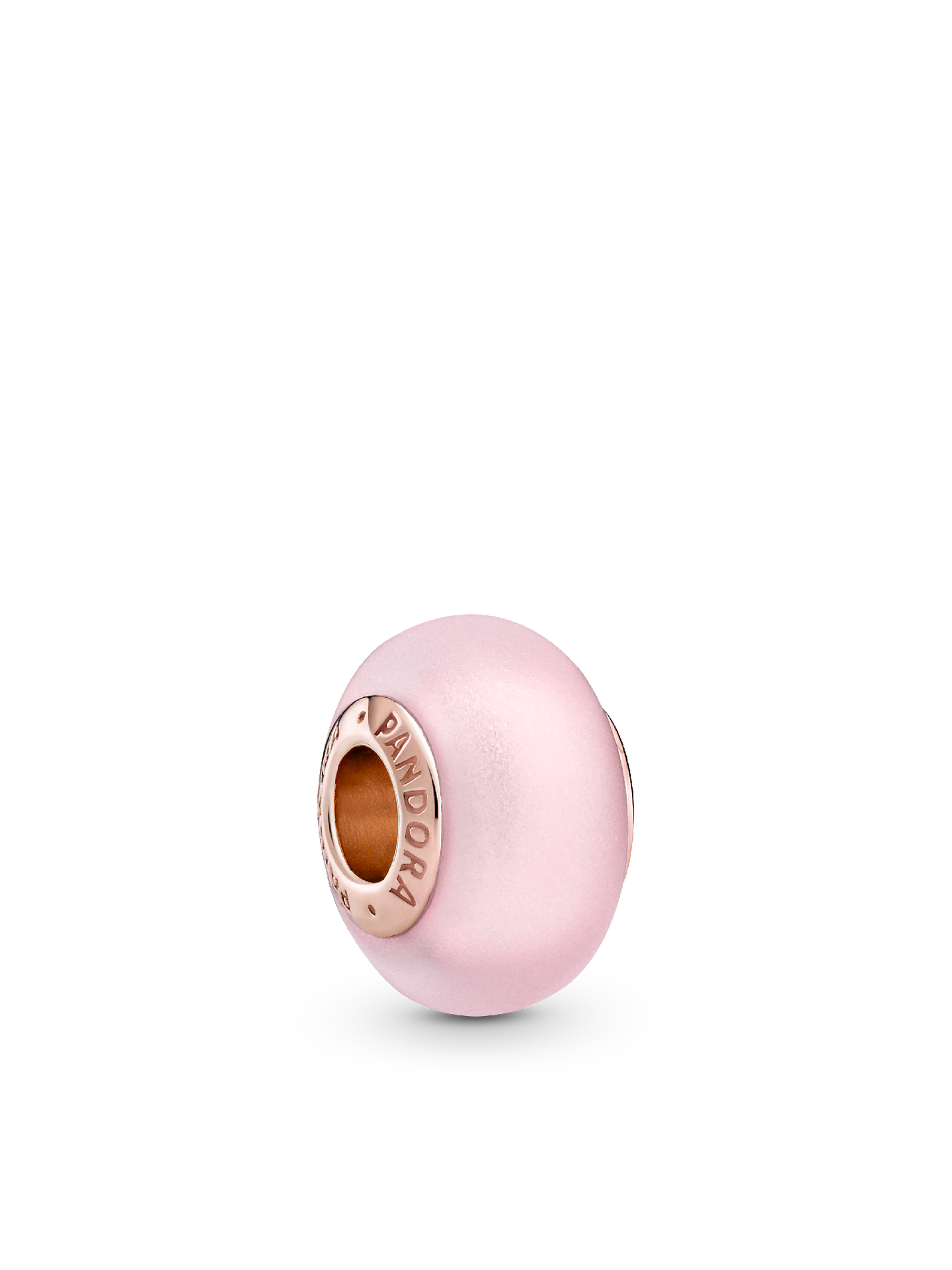 Женский шарм Pandora Matte Pink Murano Glass Charm, цвет: Покрытие розовым золотом — фото 1