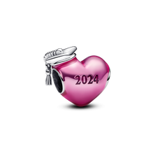 Pink 2024 Graduation Heart Charm
