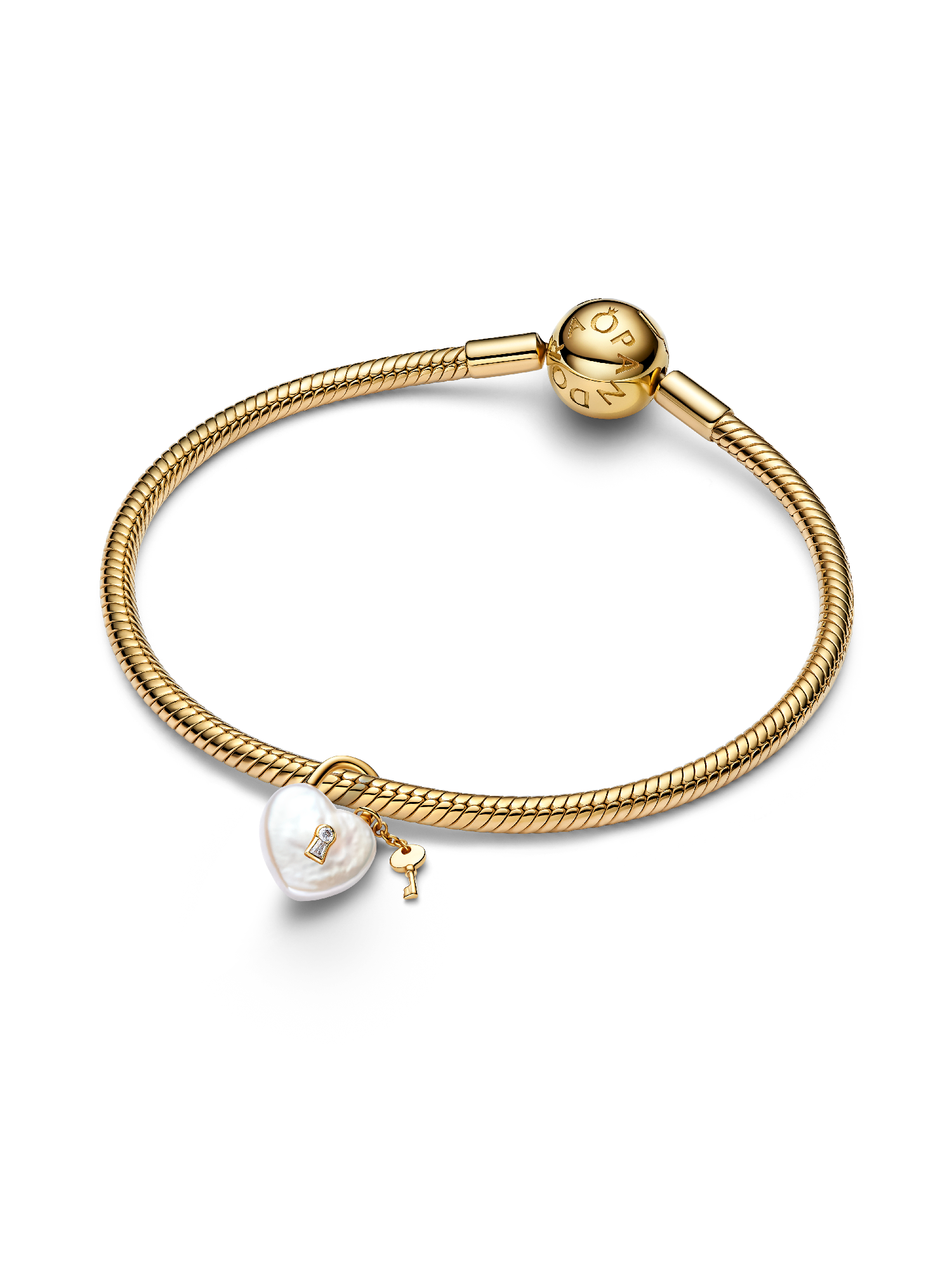 Treated Freshwater Cultured Baroque Pearl Padlock Dangle Charm