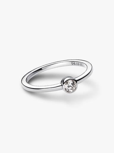 Pandora Era Bezel Sterling Silver Lab-grown Diamond Ring