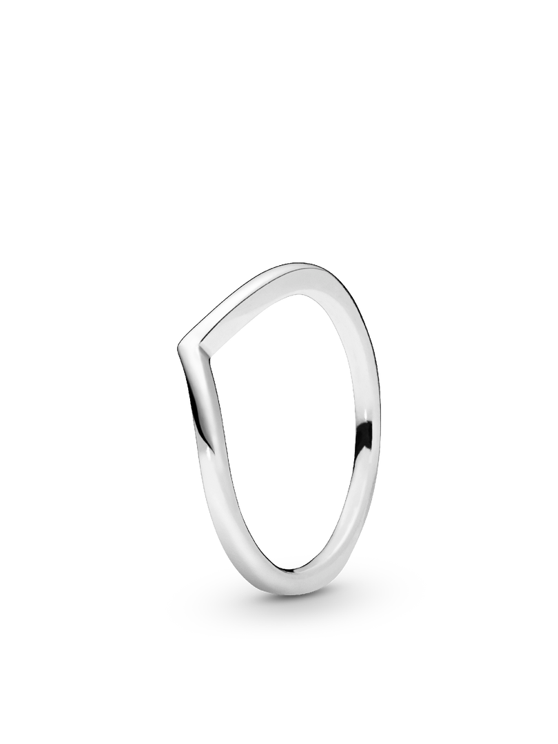 Sparkling Wishbone Heart Ring Set
