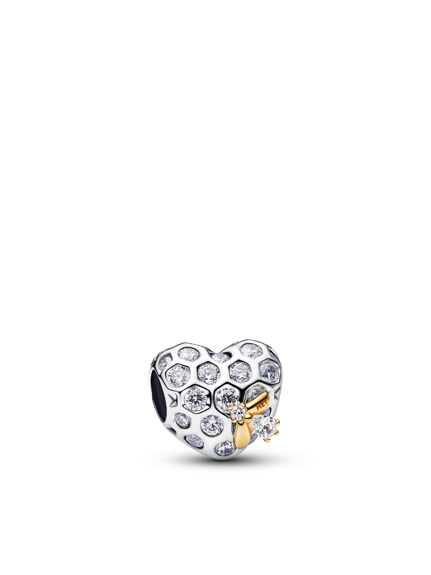 Женский шарм Pandora Bridgerton Honeycomb & Bee Heart Charm, цвет: Двухцветный — фото 1