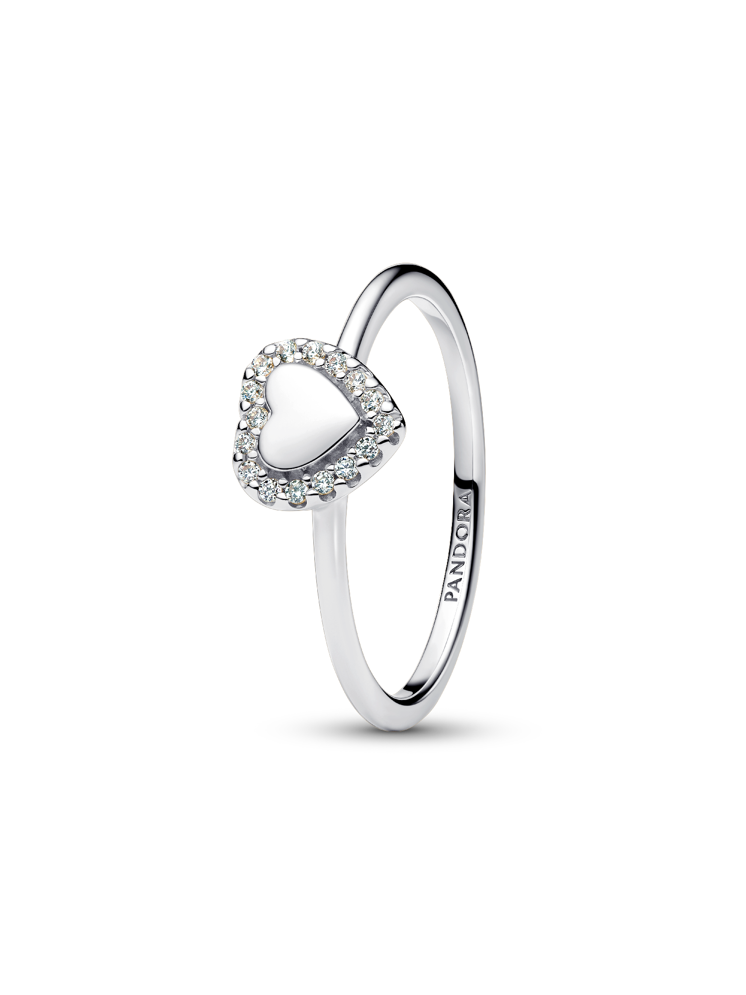 Engravable Heart Halo Ring | Sterling silver | Pandora US