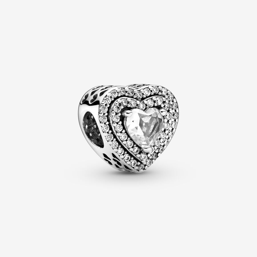 estrecho Recuerdo Especializarse Sparkling Leveled Hearts Charm | Sterling silver | Pandora US