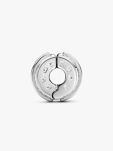 FINAL SALE - Sparkling Pavé Lines & Logo Clip Charm