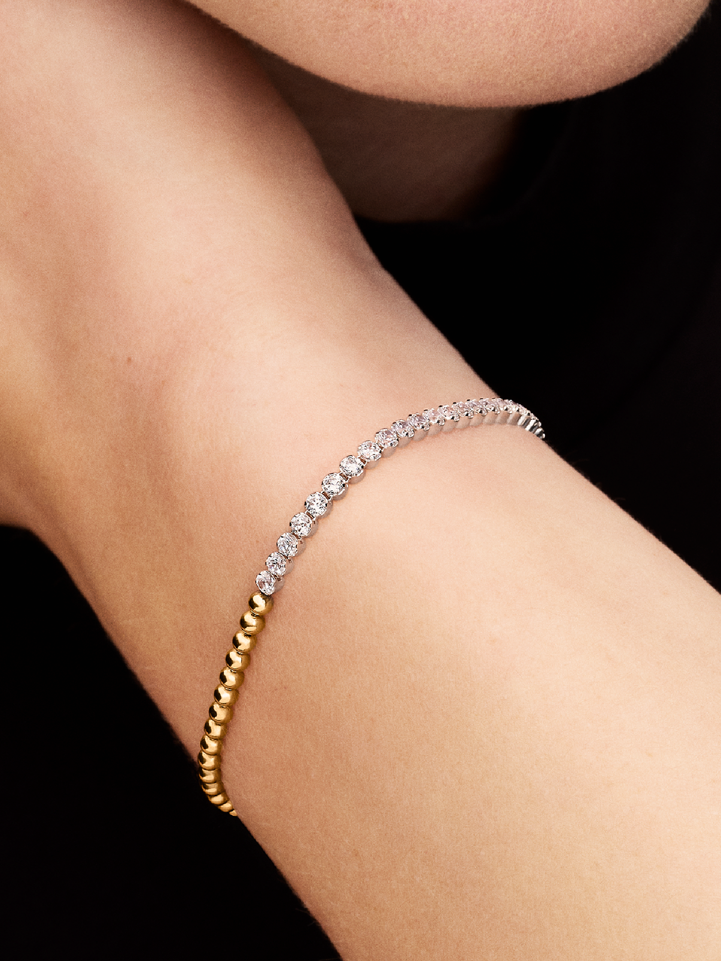 Женский браслет Pandora Beads & Tennis, цвет: Двухцветный — фото 3