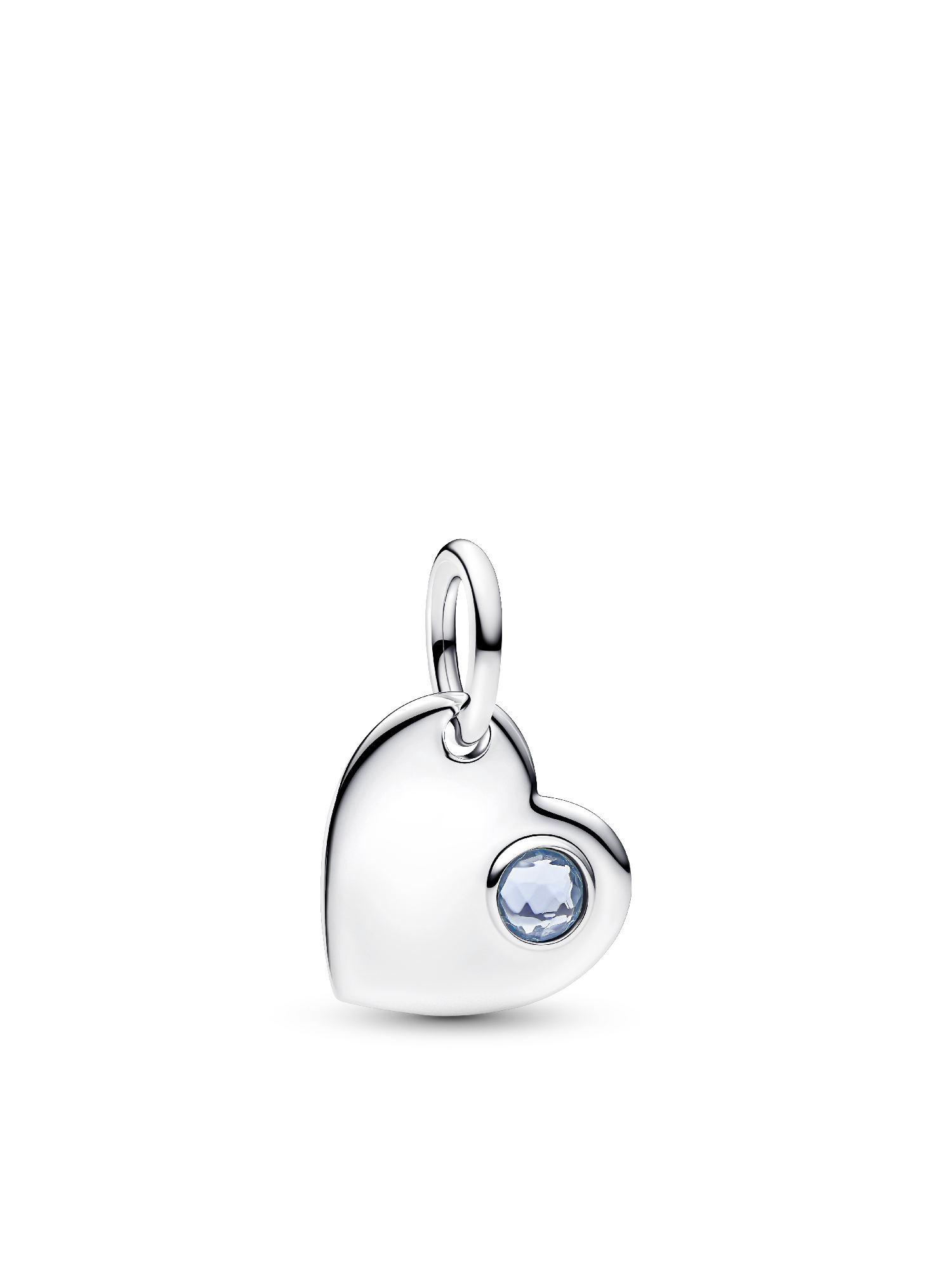March Birthstone Heart Pendant Necklace