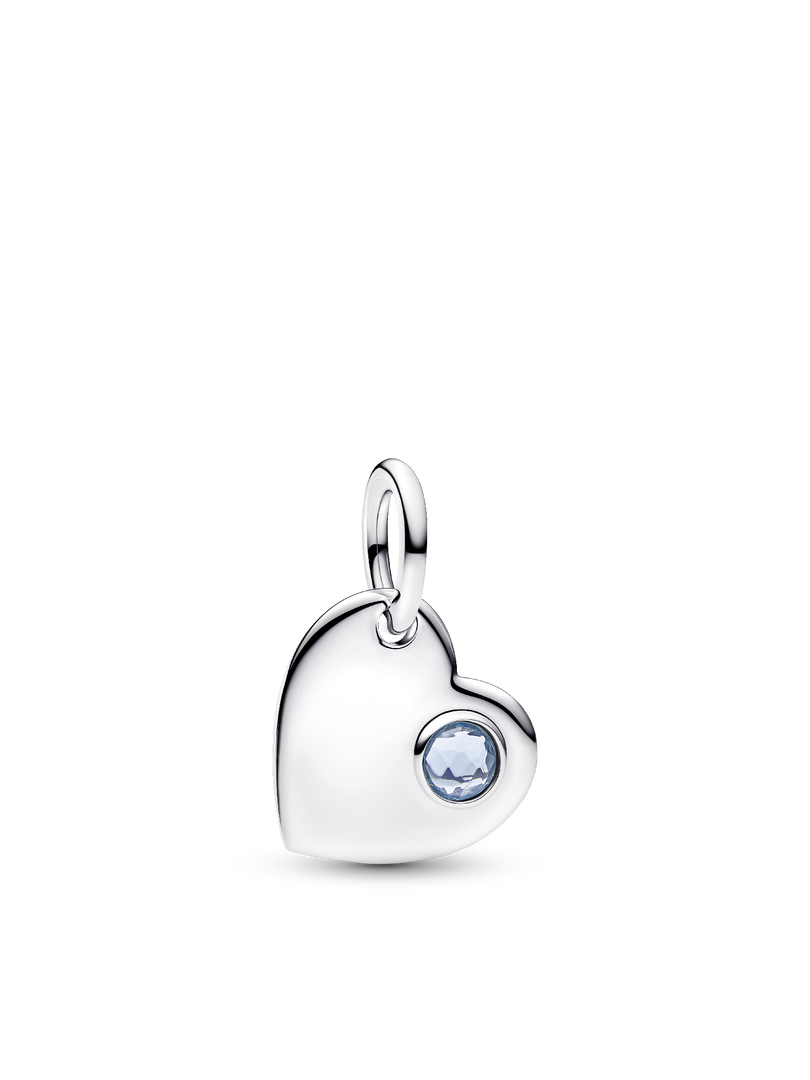 March Birthstone Heart Pendant Necklace