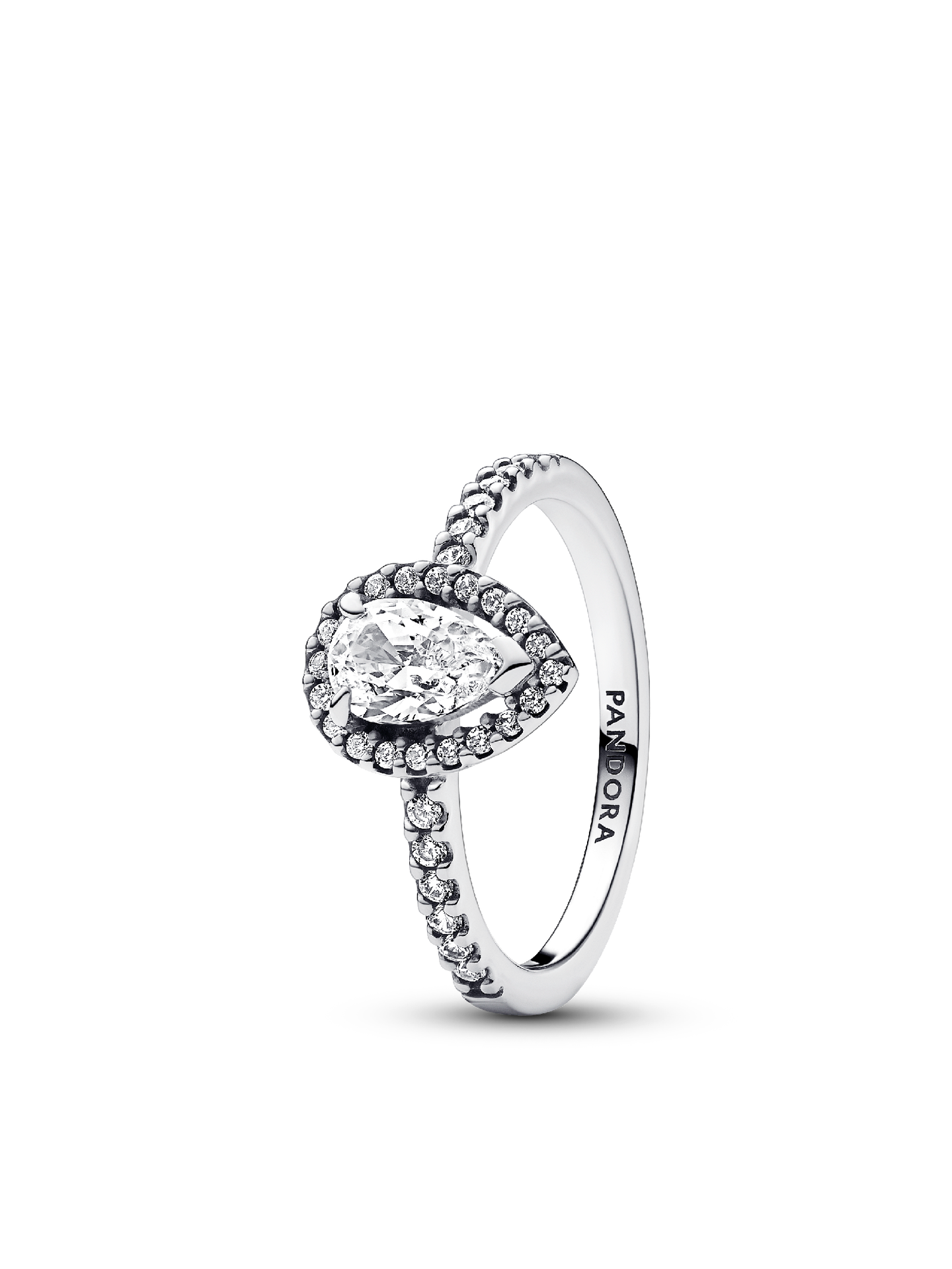 Женское кольцо Pandora Sparkling Pear Halo, Sterling silver, цвет: Серебро — фото 1