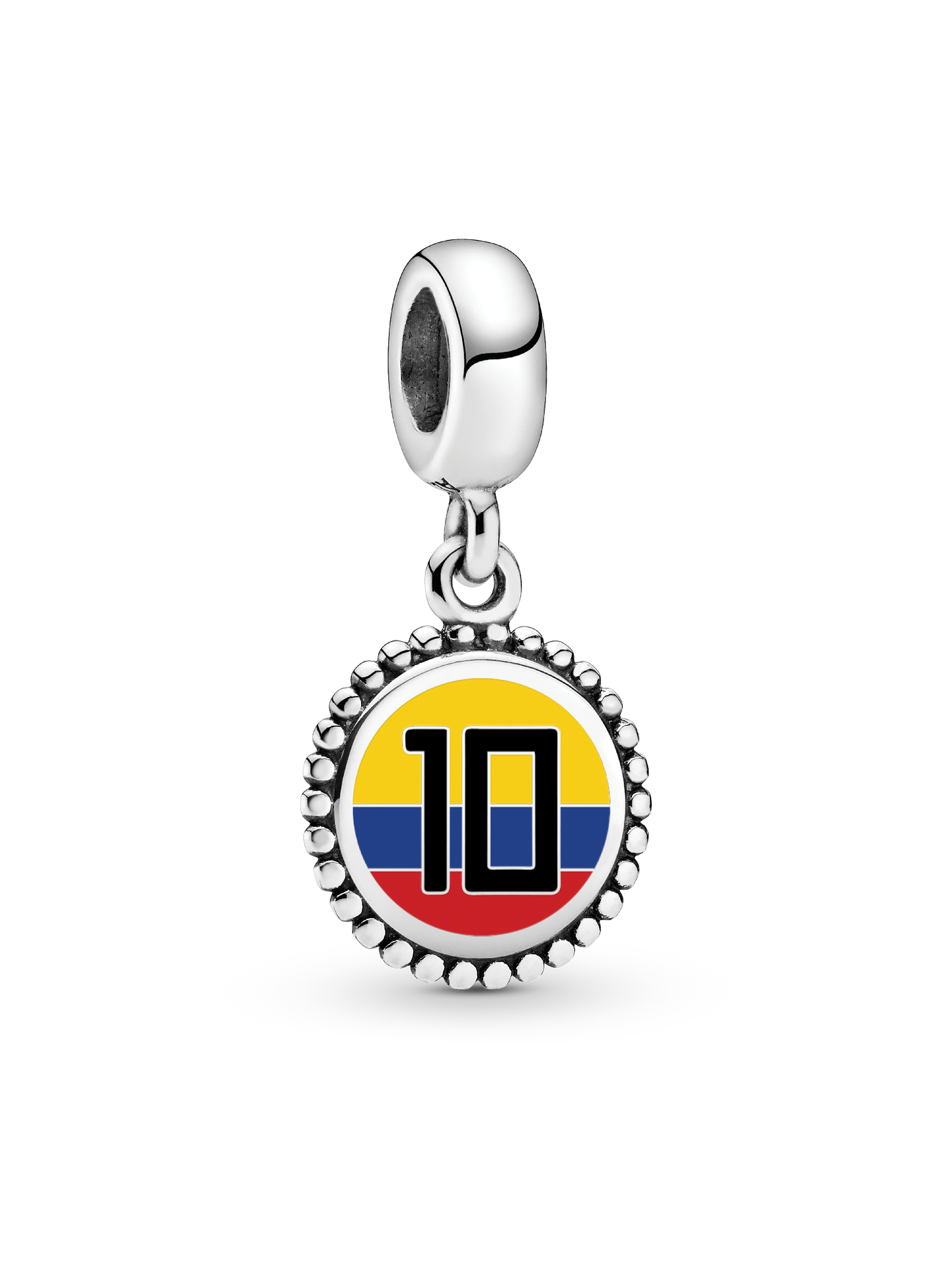 Женский шарм Pandora Colombia #10 Soccer Charm, цвет: Серебро — фото 1