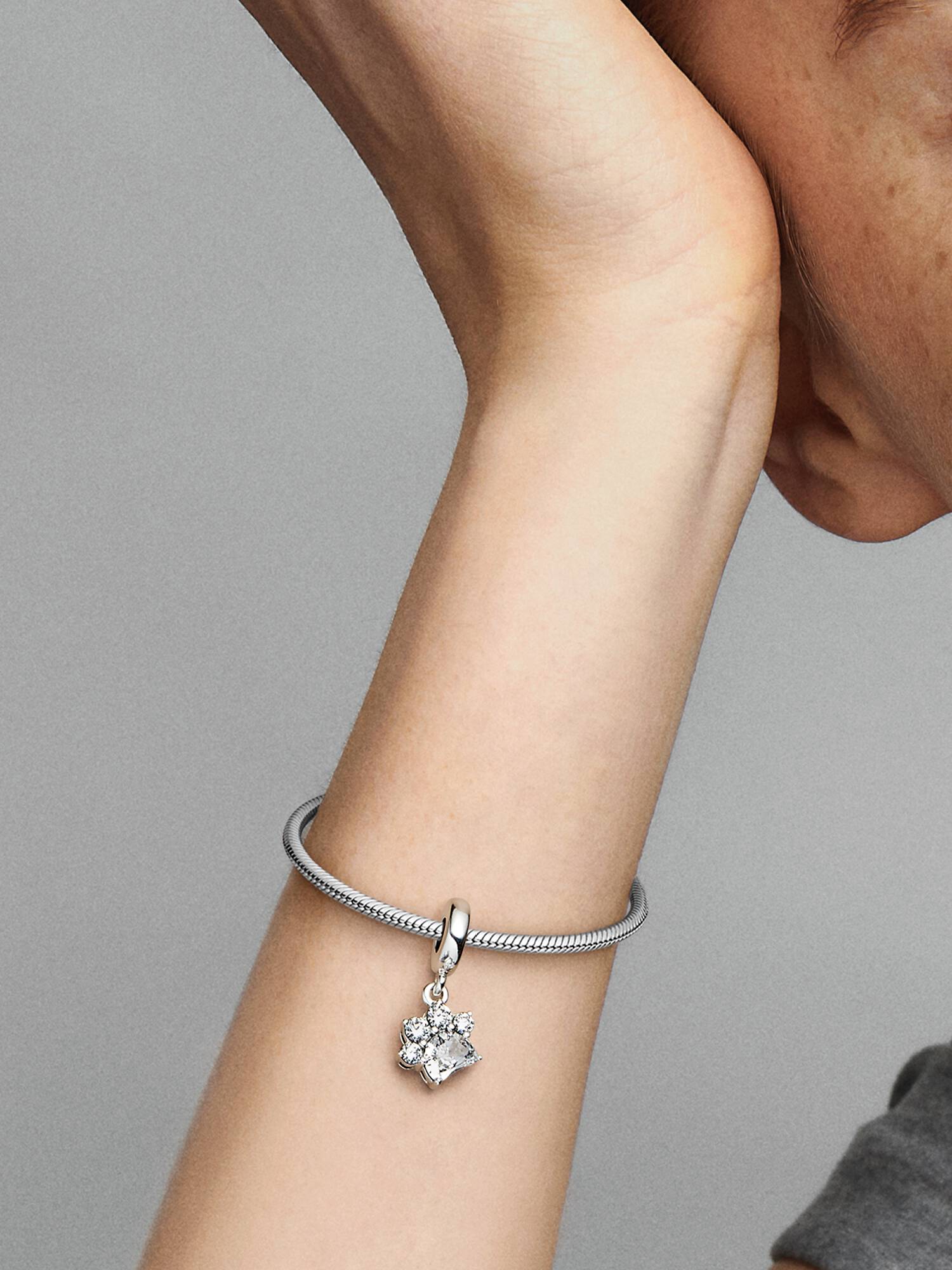 Sparkling Pet Paw Print Dangle Charm