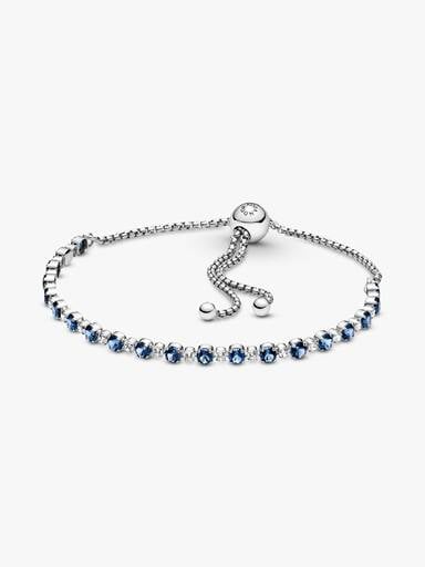 FINAL SALE - Blue and Clear Sparkle Slider Bracelet