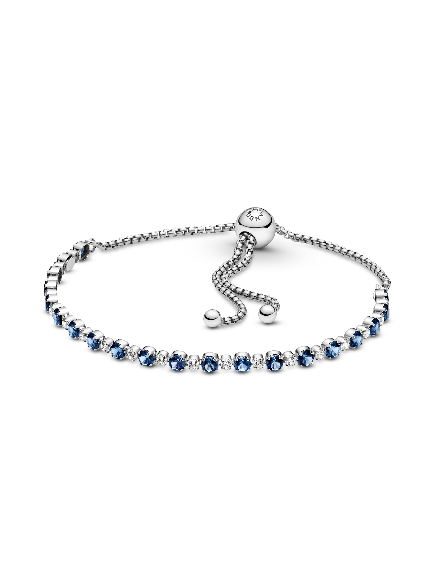 Blue and Clear Sparkle Slider Bracelet