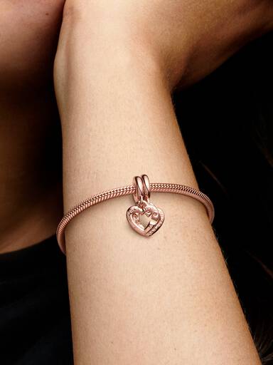 FINAL SALE - Linked Sister Hearts Split Dangle Charm