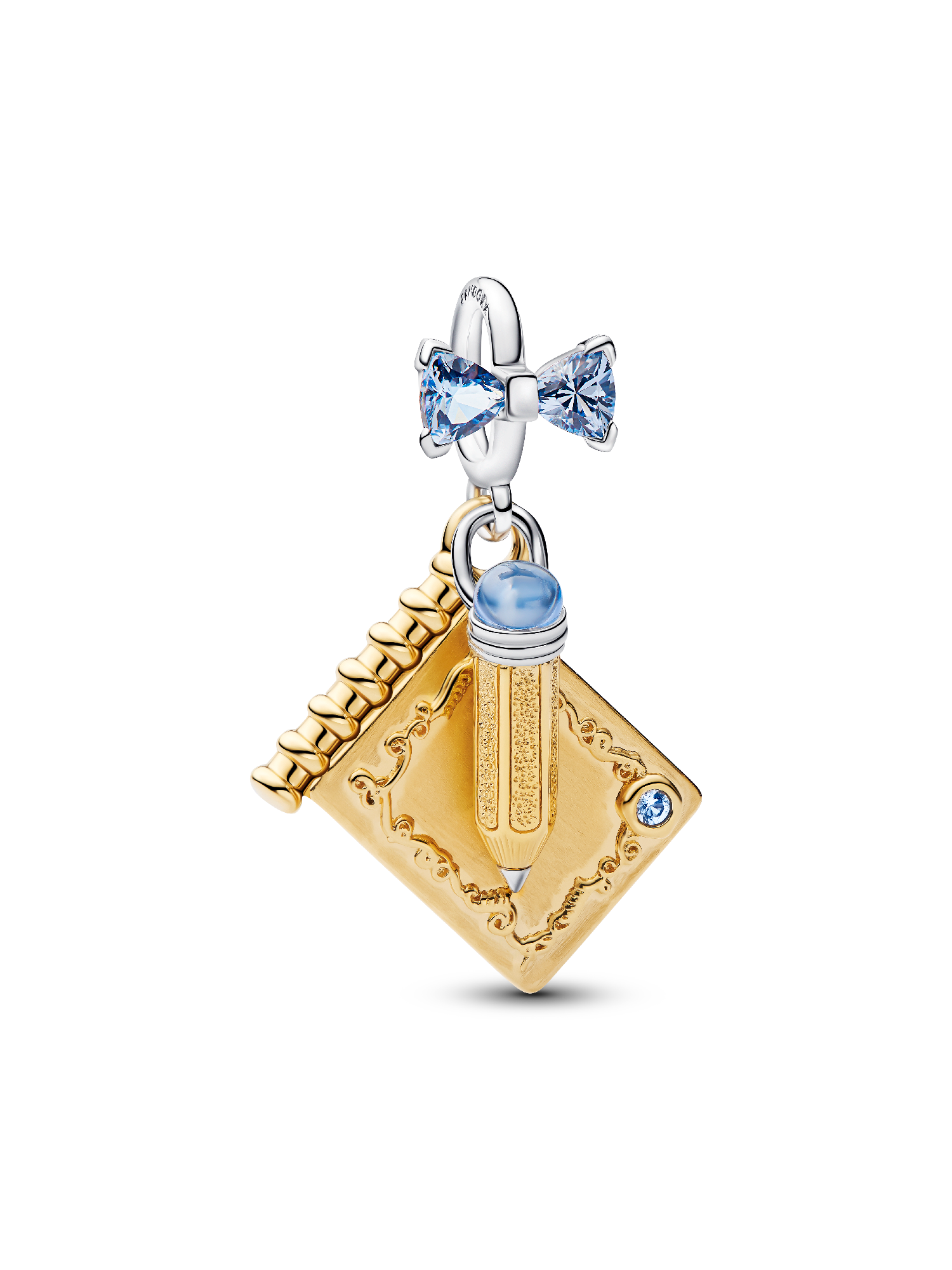 Bridgerton Dance Card & Pencil Dangle Charm | Pendant | Two-tone