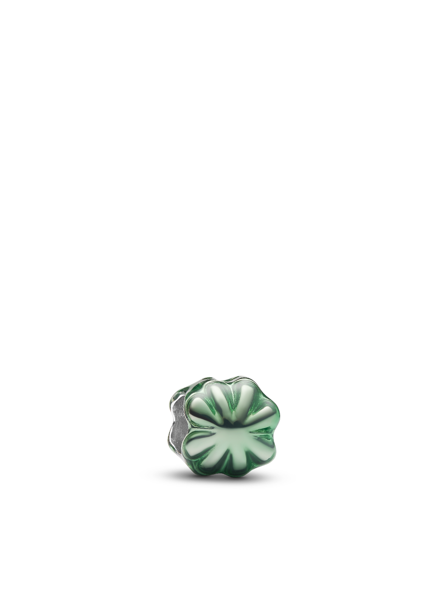 Женский шарм Pandora Green Clover Mini Charm, цвет: Серебро — фото 1