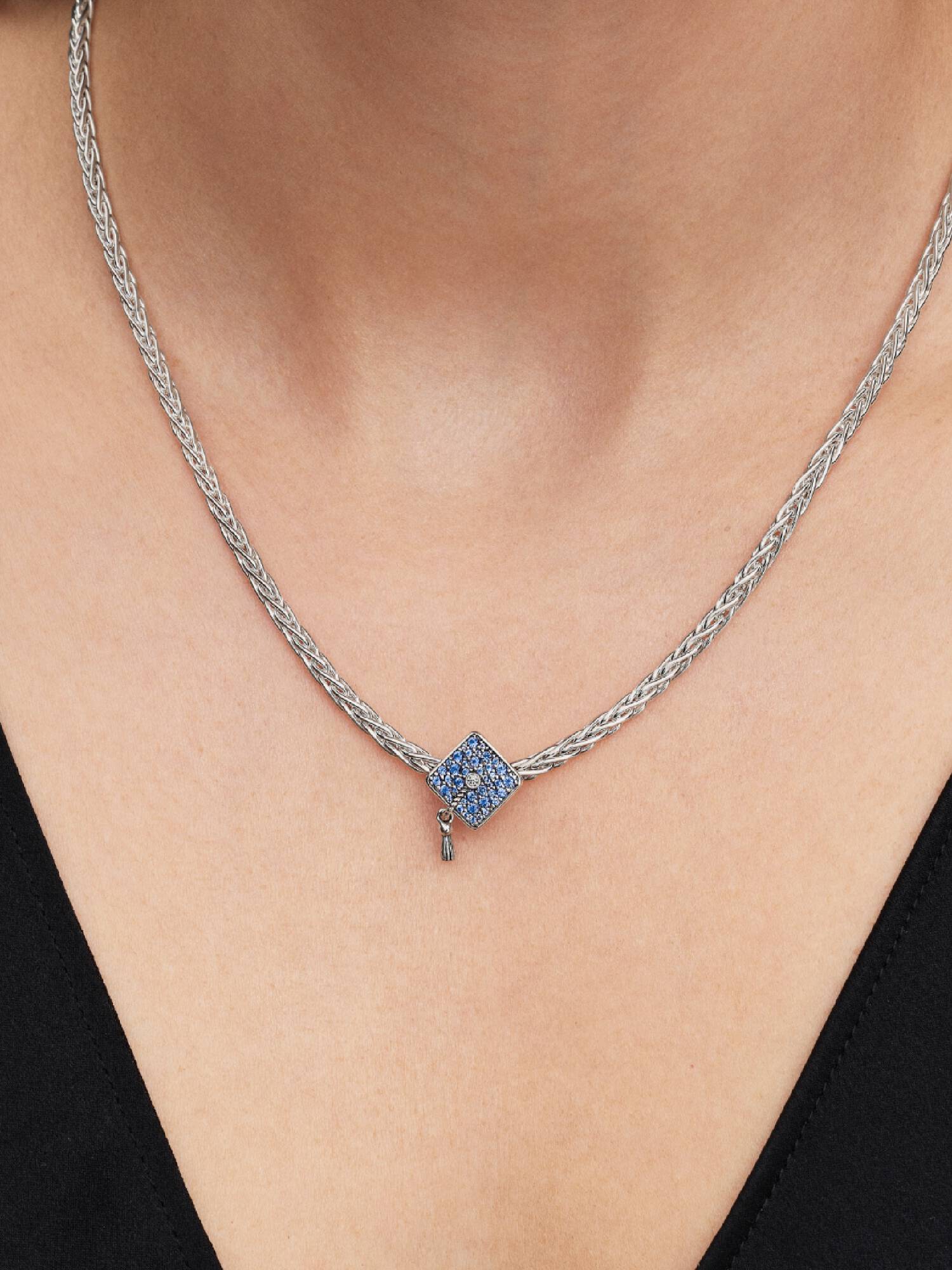 Sparkling Blue 2026 Graduation Cap Charm