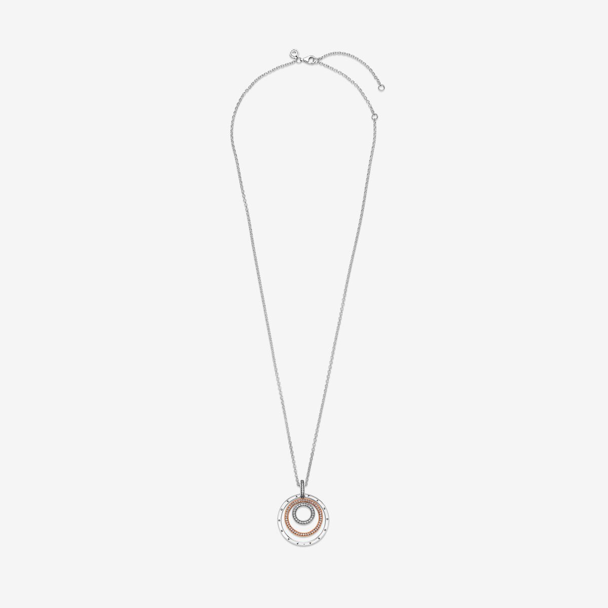 Two tone Circles Pendant Necklace Two tone Pandora US two-tone-circles-pendant-necklace-two-tone-pandora-us