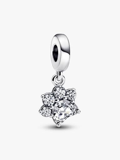 Sparkling Pet Paw Print Dangle Charm
