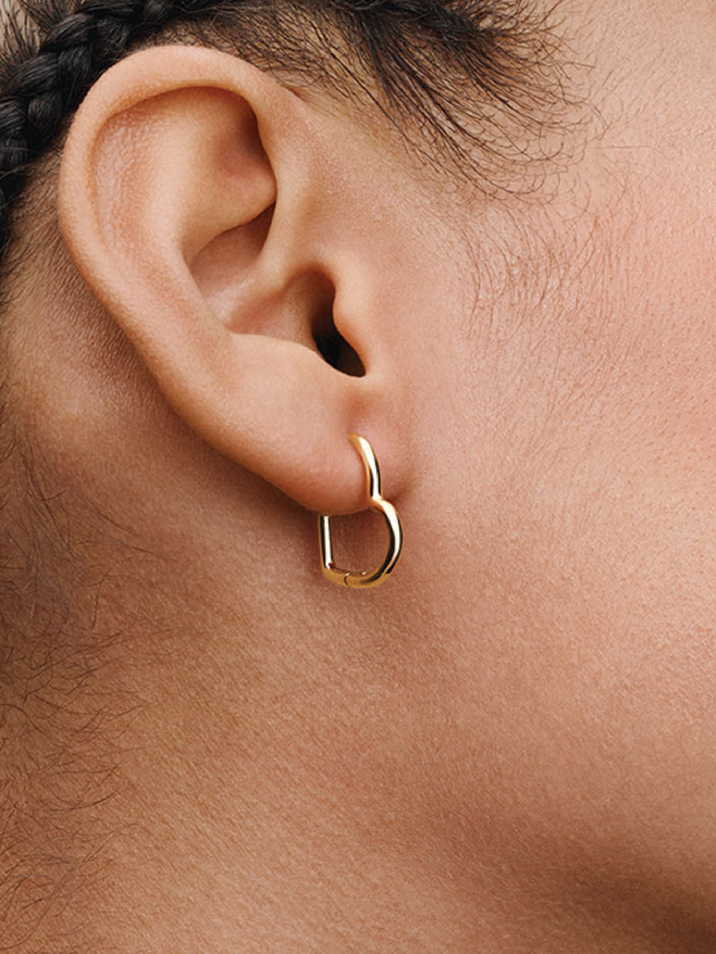 Женские серьги Pandora Asymmetrical Heart, Gold plated, цвет: Позолоченный — фото 3