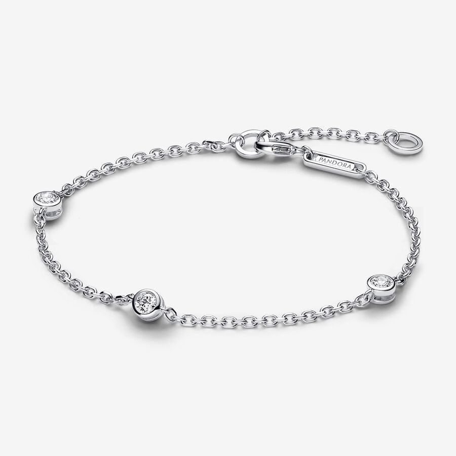 Pandora Era Bezel Lab-grown Diamond Station Chain Bracelet  0.30 carat tw  Sterling Silver image number 0
