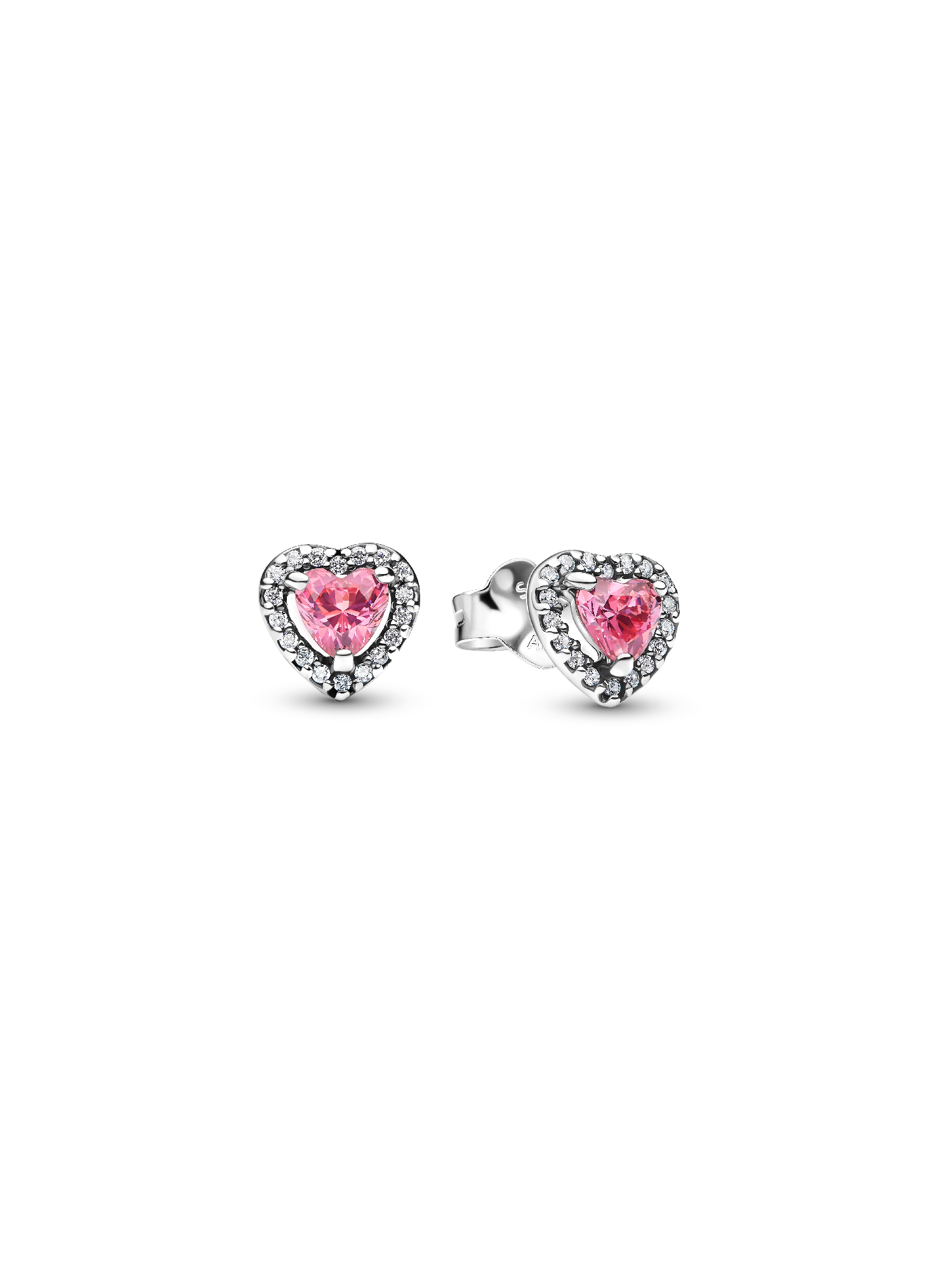 Elevated Pink Heart Stud Earrings