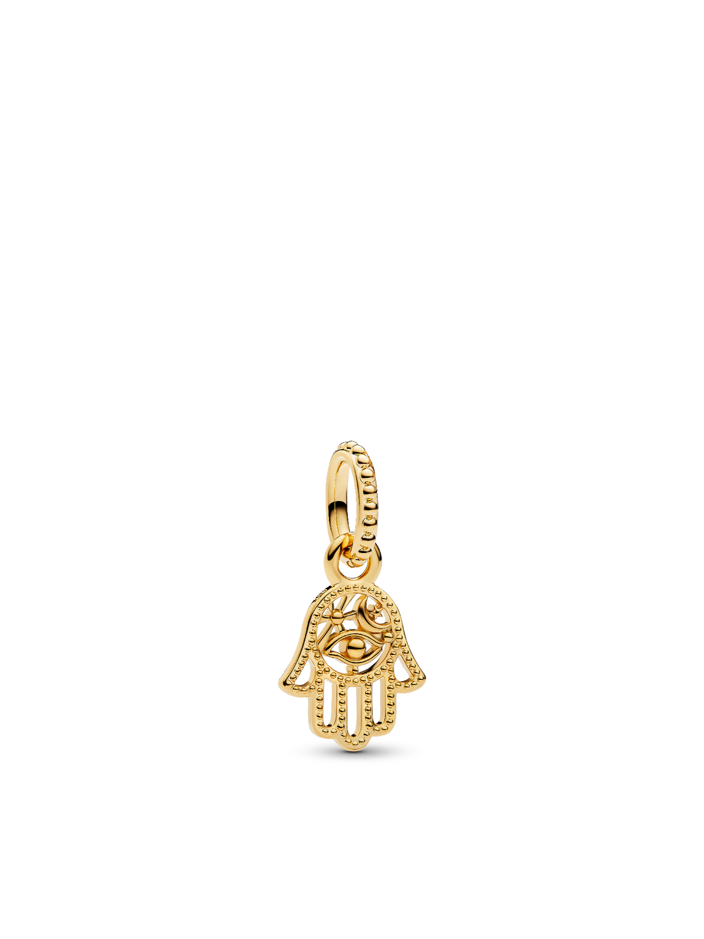 Женский шарм Pandora Protective Hamsa Hand Dangle Charm, Gold plated, цвет: Позолоченный