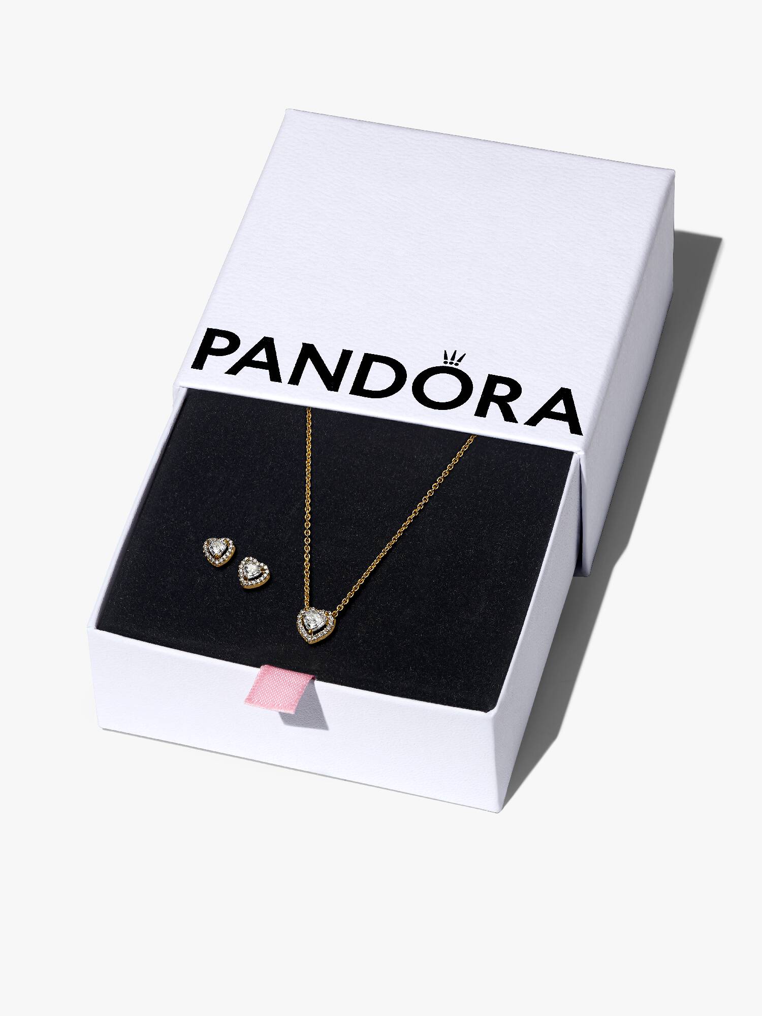 Golden Elevated Heart Jewelry Gift Set