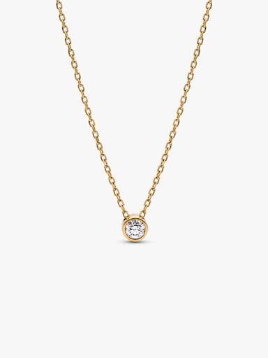 Pandora Era Bezel 14k Gold Lab-grown Diamond Pendant Necklace