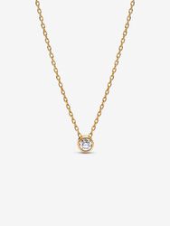 Pandora Era Bezel 14k Gold Lab-grown Diamond Pendant Necklace Pandora Era Bezel 14k Gold Lab-grown Diamond Pendant Necklace