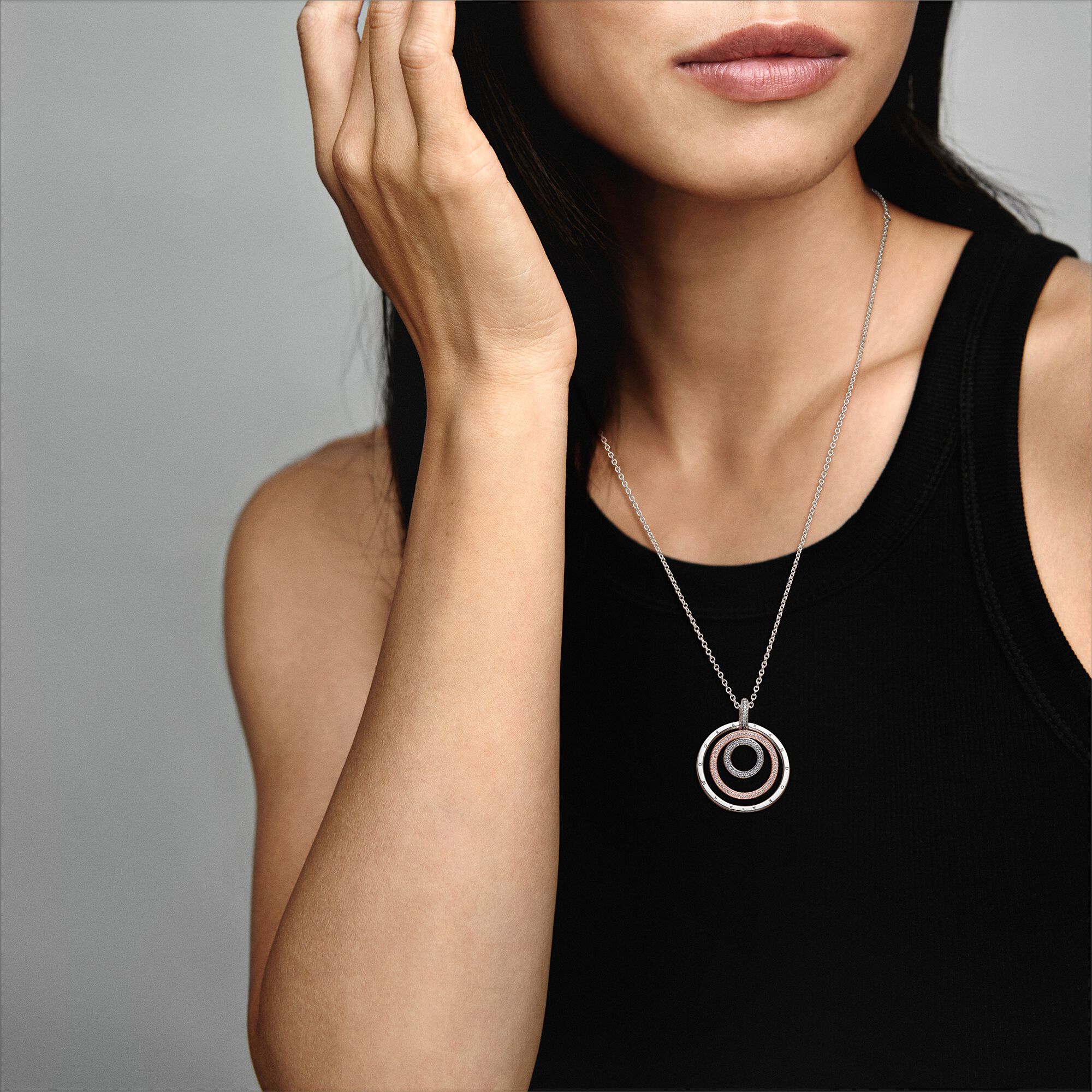 Two-tone Circles Pendant & Necklace