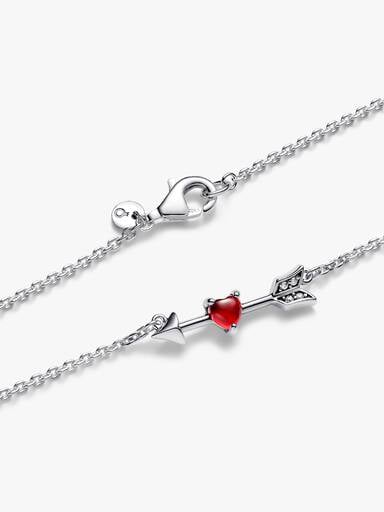 Arrow & Murano Glass Heart Necklace