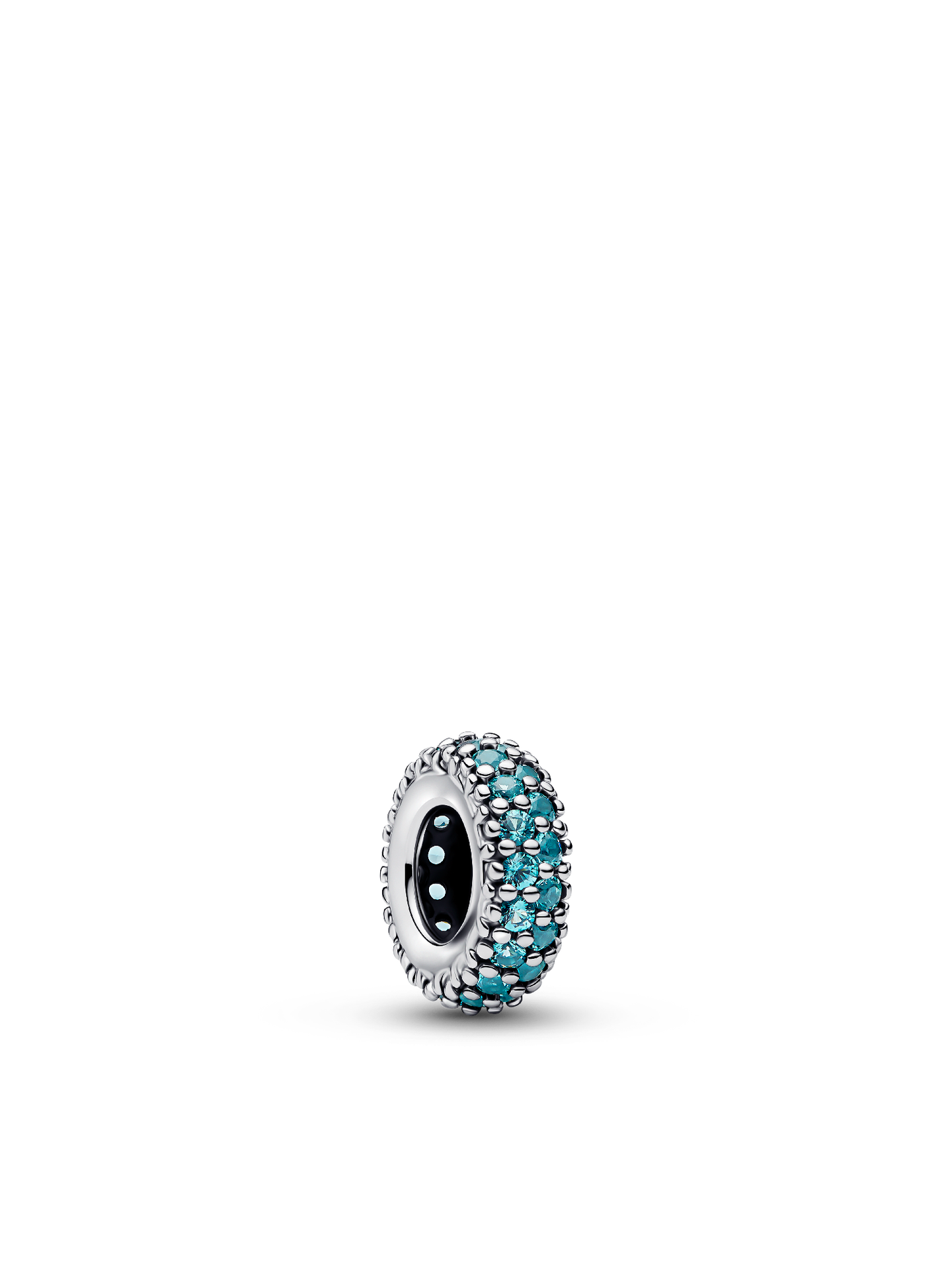 Женский шарм Pandora Ice Blue Stone Spacer Charm, цвет: Серебро — фото 1