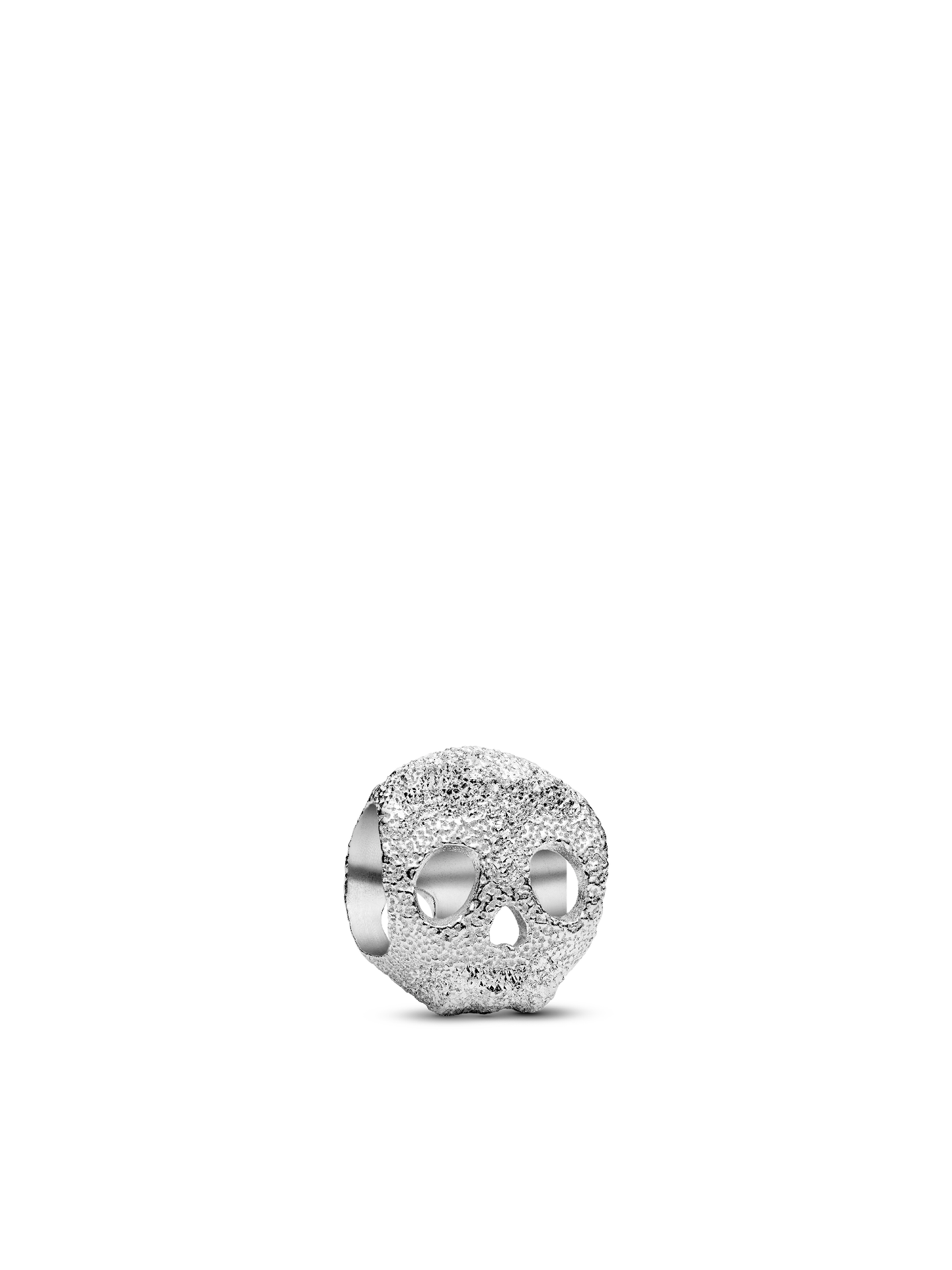 Женский шарм Pandora Textured Skull Mini Charm, цвет: Серебро