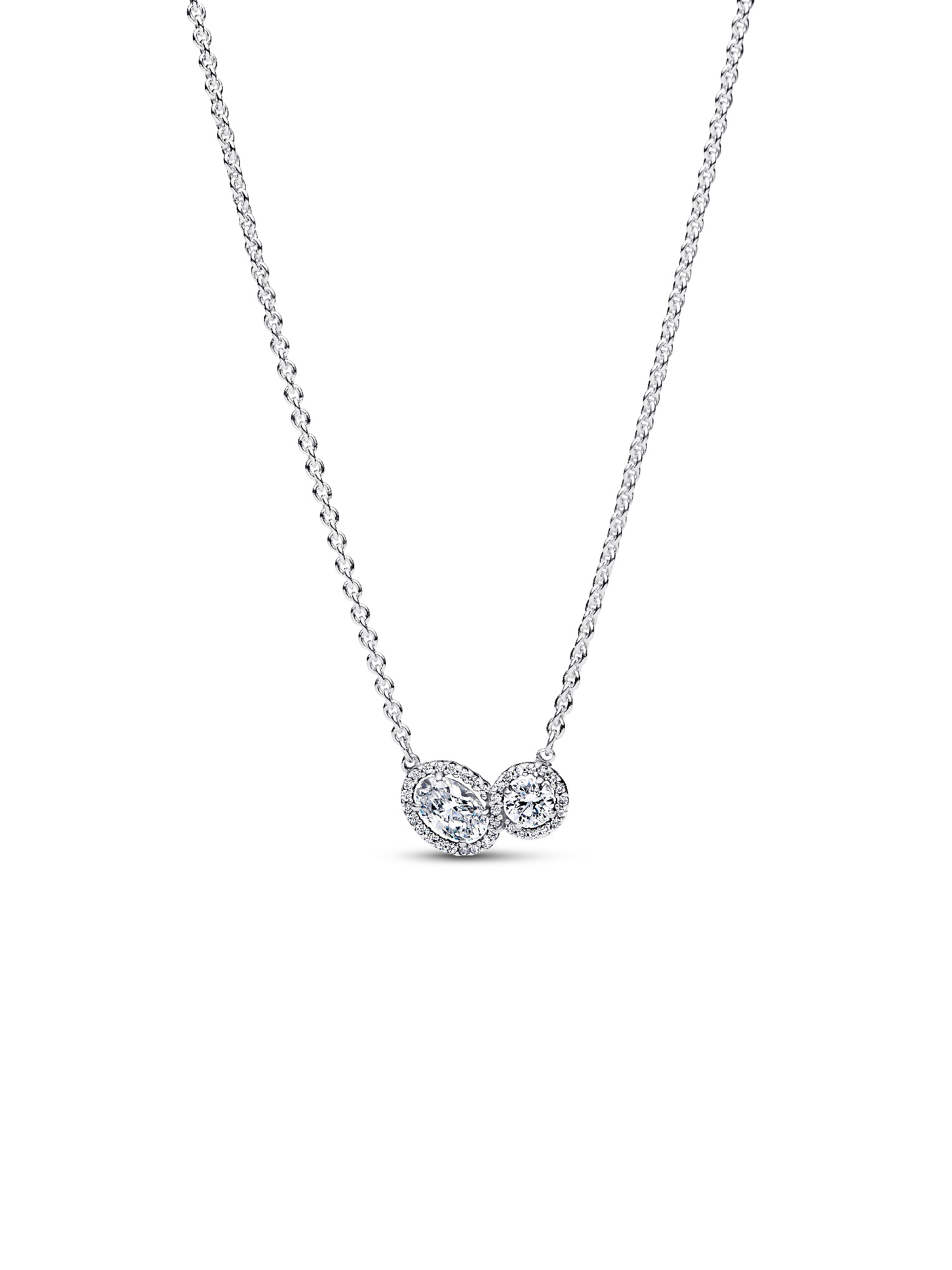 Embracing Halo Necklace | Sterling silver | Pandora US