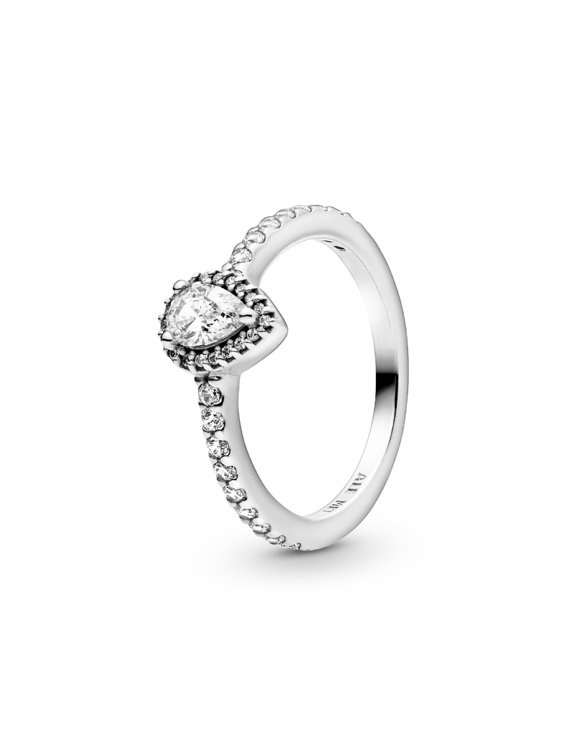 Classic Teardrop Halo Ring
