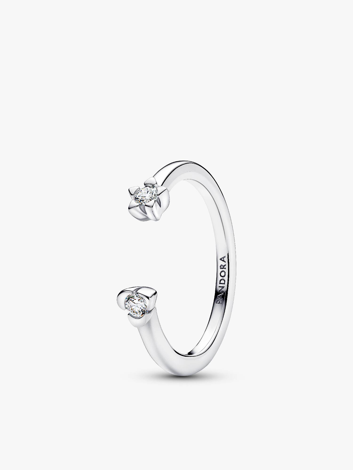 Pandora Talisman Sterling Silver Lab-Grown Diamond Heart & Star Open Ring