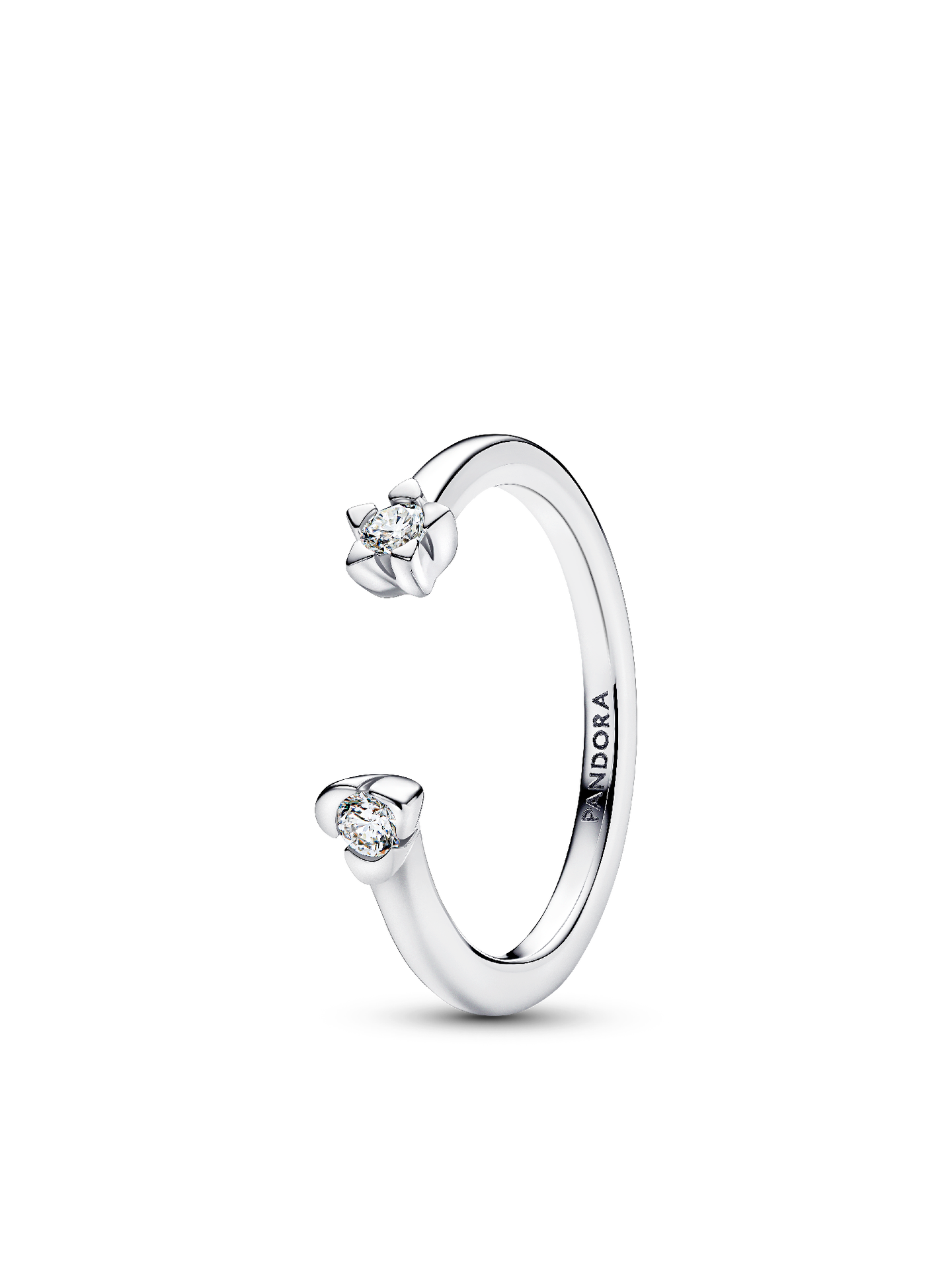 Женское кольцо Pandora Talisman Sterling Silver Lab-Grown Diamond Heart & Star Open, цвет: Серебро — фото 1